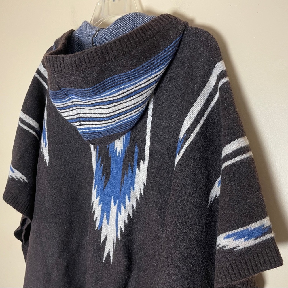 Ariat Chimayo Western Aztec Hooded Sweater Poncho L-XL Wool Blend - Picture 7 of 16